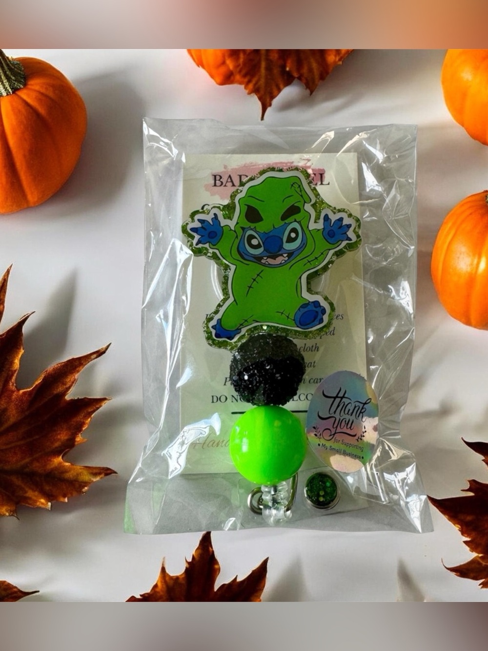 Green oogie Stitch- Badge Reel